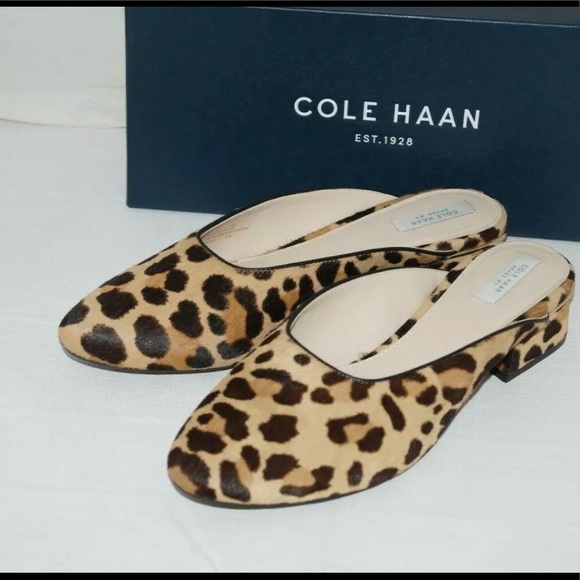 Authentic COLE HAAN Ocelot Haircalf Print Slide - Picture 2 of 10